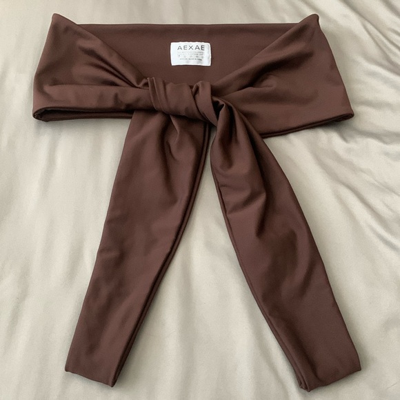 AEXAE Brown Wrap Tie Bikini Top - Picture 2 of 4